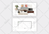 interior design mood board, space planning and shopping list