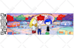 design a vintage 90s bootleg anime