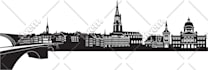 draw landscape silhouette city skyline city silhouette
