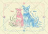 create a custom pet portrait, dog, cat, in a charming style