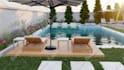 do backyard landscape design, garden, pool, patio, fireplace, deck