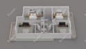 convert 2d architecture plan to 3d floor plan with sketchup model and rendering