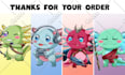 draw anime chibi character art for design character, fanart, kawaii
