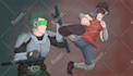draw any characters fighting illustration