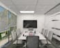 create office workspace, coworking open space and home office 3d interior design