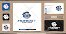 design real estate, roofing, construction logo