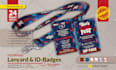design id badge, lanyard, name card, press pass