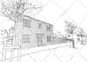 make a detailed building line drawing