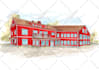 draw architectural concept, interior render, exterior hand drawn sketch