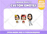 create custom chibi cute emotes for twitch, youtube, discord