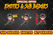 design twitch emotes, twitch badges, twitch sub badges
