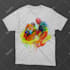 design unique and abstract watercolor on portrait or t shirt