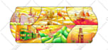 draw stained glass design illustration
