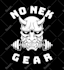 design hand draw oni mask logo ilustration
