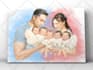 draw realistic family portrait , couple or wedding painting in any style