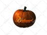 create an image of a pumpkin carved with your logo, business, or family name