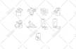 create vector line icons for mobile app, web