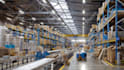 create 3d industrial warehouse animation, 3d conveyor belt production line video