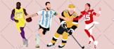 vector illustration portrait athletics figures minimalist