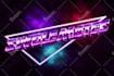 make 80s retro vintage logo chrome neon style