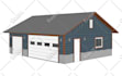 design house exterior and 3d render