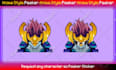 draw anime cartoon peeker sticker for merch or webstore