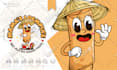 design a cartoon mascot logo for food