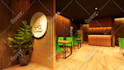 create a modern aesthetic cafe or restaurant interior design