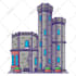 draw building and background cartoon illustration