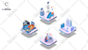 create 3d and isometric infographic illustrations