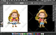 create chibi avatar gaming anime character logo for twitch