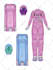 illustrate a paper doll with clothes and accessories