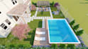 do 3d backyard landscape, garden, pool, patio, terrace