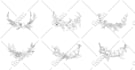 create plant, flowers line art vector