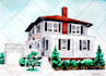 create a handmade watercolor house painting for you