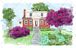 draw house illustration watercolor style