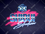 make an 80s style retro text logo