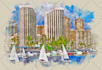 create your photo into architecture watercolor sketch effect