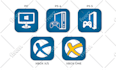 create 3d or flat icons, vector icons for website and app
