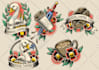 draw traditional tattoo flash art with original drawing