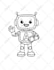 create cute line art drawing for bold and easy coloring book pages