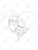 draw minimalist single line art cartoon couple portrait for a birthday gift