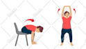 draw workout, exercise, yoga, fitness pose illustration