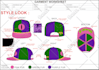 design flat sketch, mock up and tech pack of hat and cap