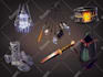 draw high quality 2d game assets, objects, props