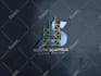 design modern construction, scaffolding, demolition, plastering logo