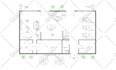 make 2d architectural floor plan in detail