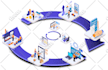 design captivating 3d or isometric infographic illustration