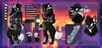 draw professional protogen reference sheet, fursona
