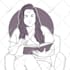 draw minimalist flat line art portrait illustration